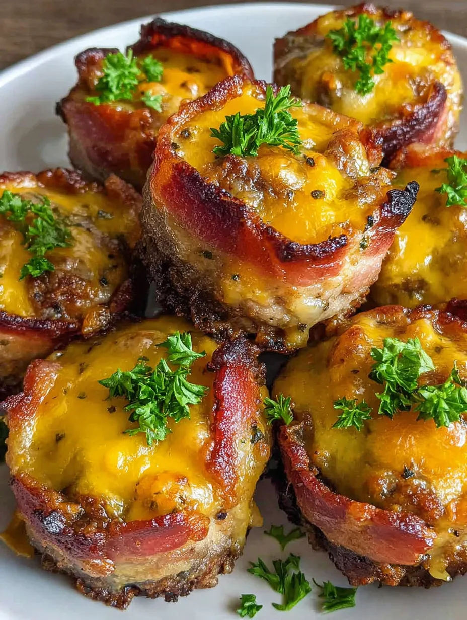 Bacon wrapped meatballs on a plate.
