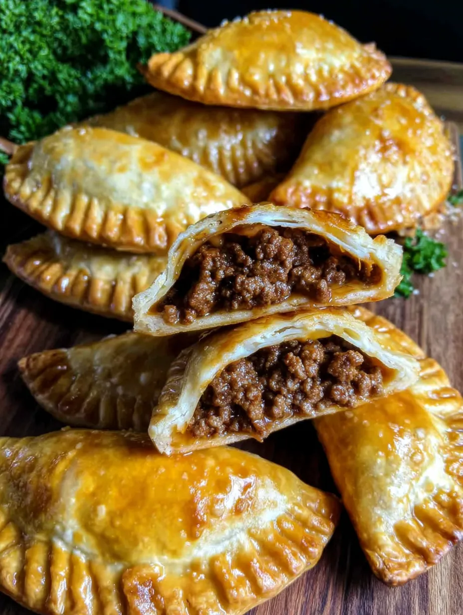 A stack of meat filled pastries.