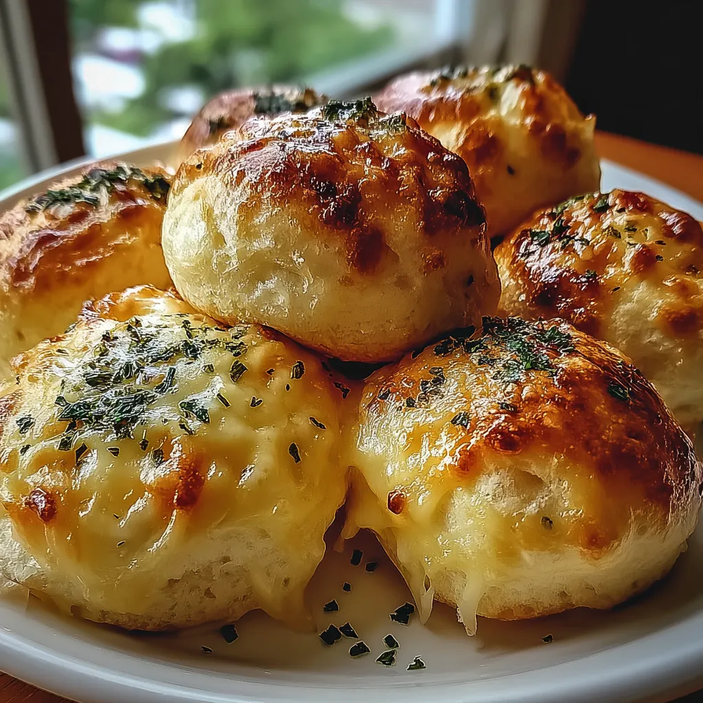A plate of cheese bread.