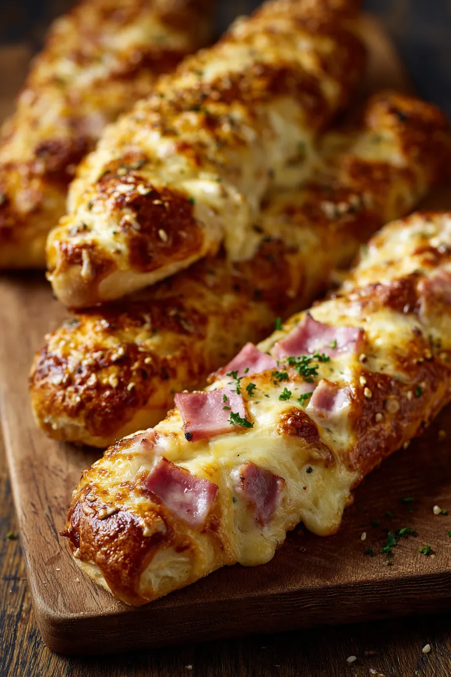 A pizza with cheese and ham on it.