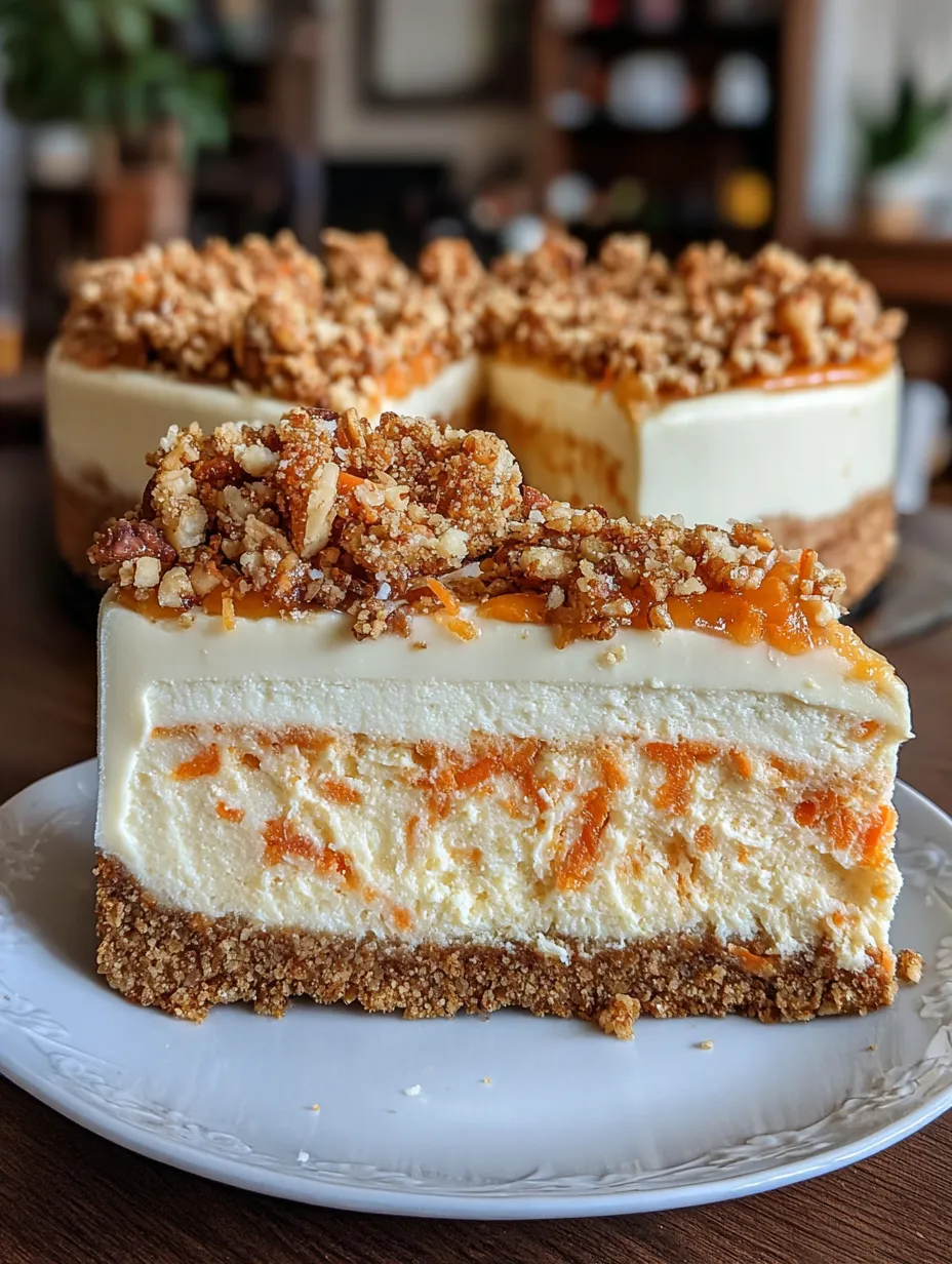 A slice of cake with nuts on top.