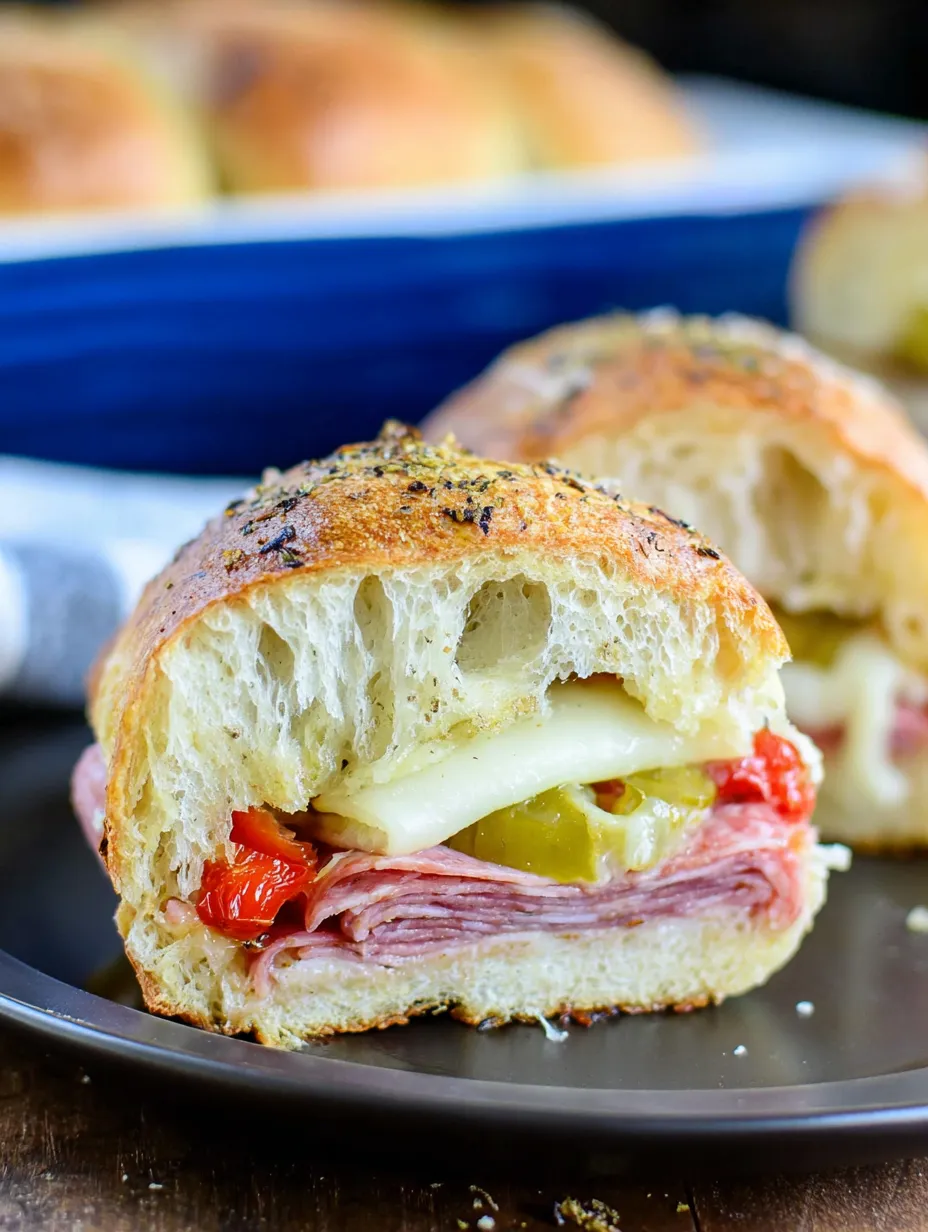 A sandwich with meat and cheese on a plate.