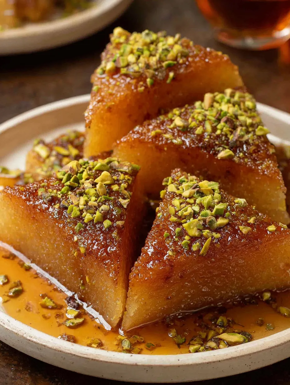 A plate of food with a syrup sauce.