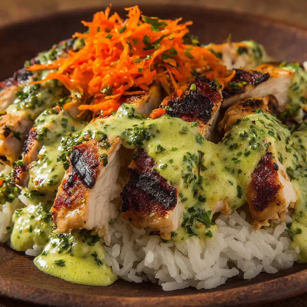 A plate of food with rice and meat.