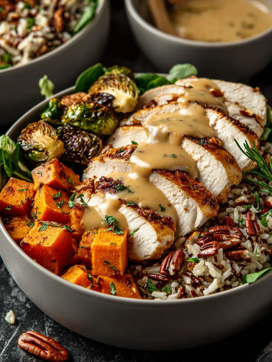 A plate of food with rice, chicken, and vegetables.
