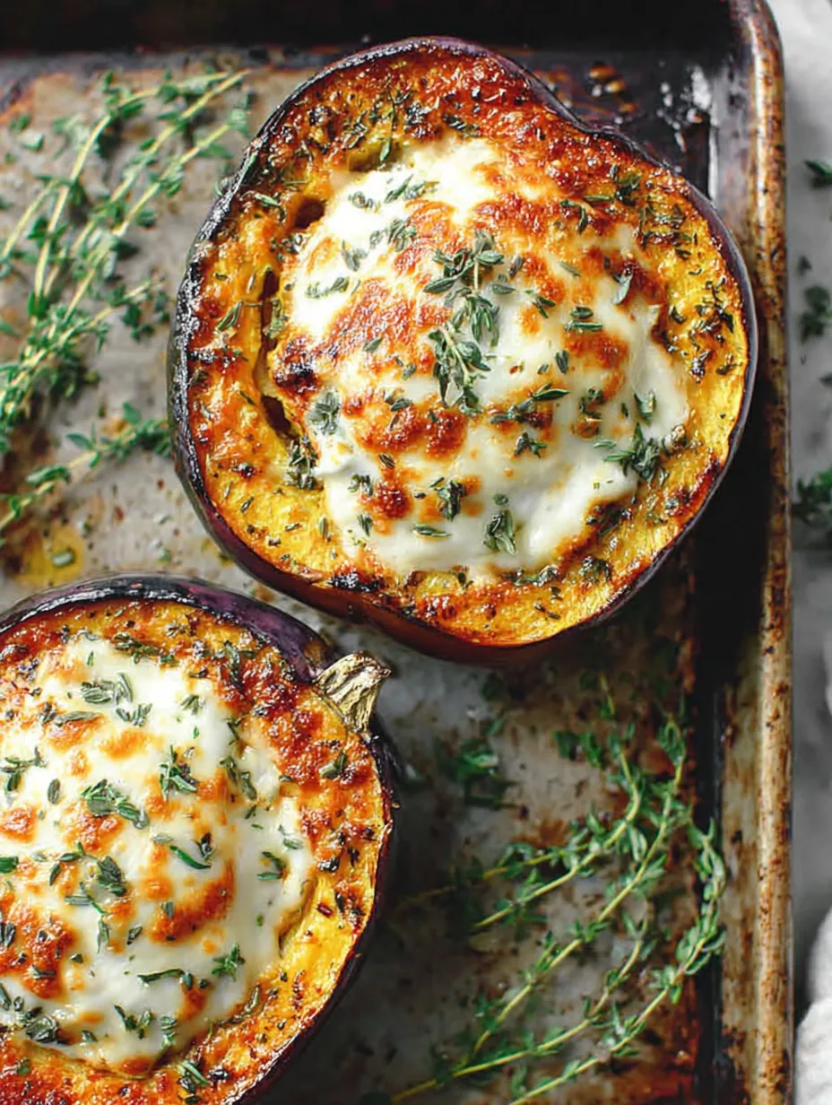 Two stuffed eggplant dishes on a tray.
