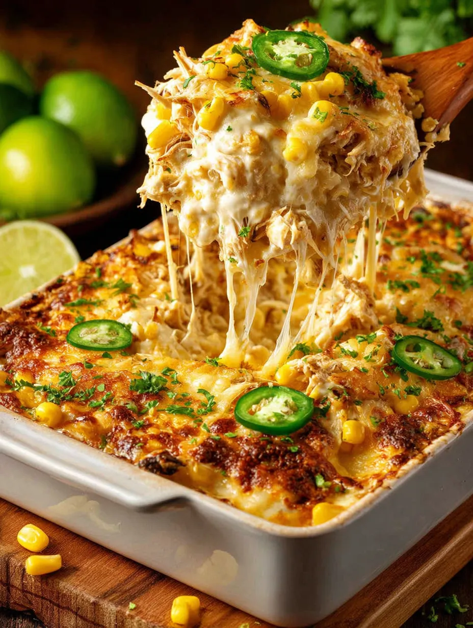 A casserole with corn and cheese.