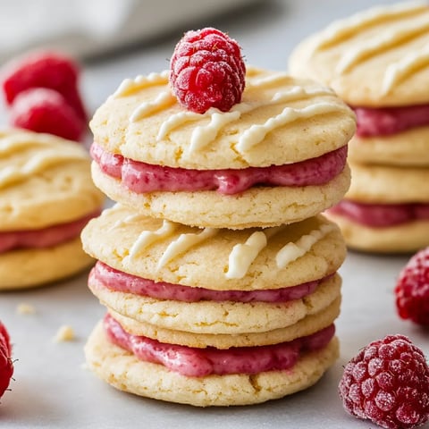 Raspberry Cream Sandwich Cookies