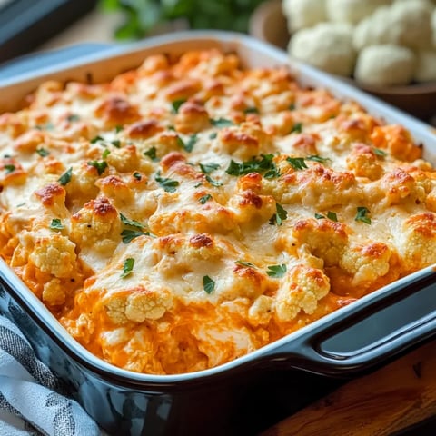 Creamy Buffalo Chicken Cauliflower Casserole Recipe