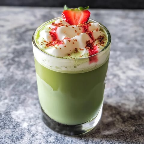 Easy Strawberry Cream Matcha Latte