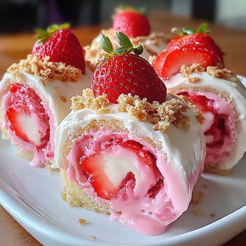 Sweet Strawberry Shortcake Cheesecake Rolls