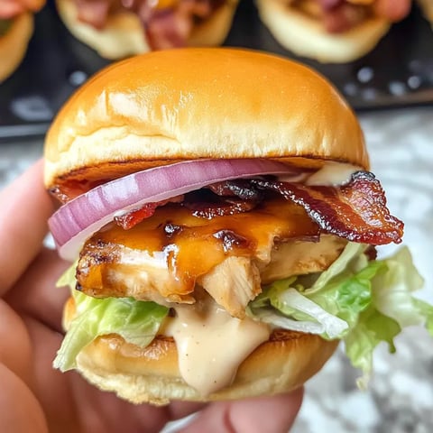 Bacon Ranch BBQ Chicken Sliders