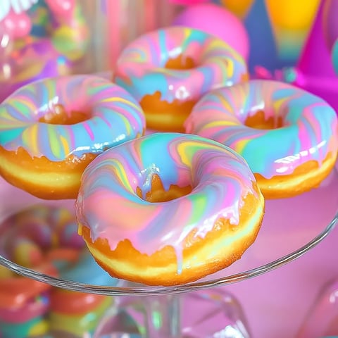 Marbled Rainbow Donuts Party Food Tutorial