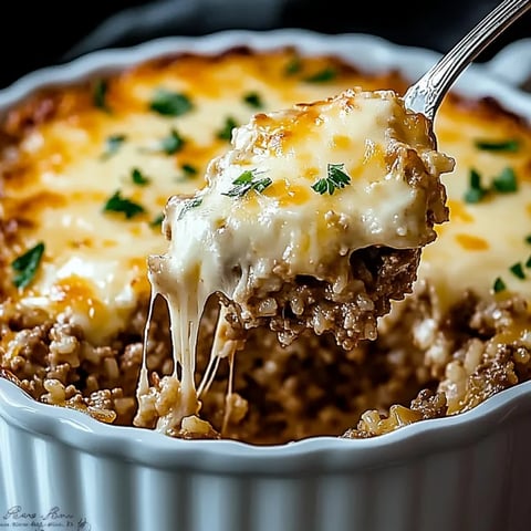 French Onion Ground Beef and Rice Casserole