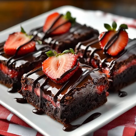 Chocolate Covered Strawberry Brownies