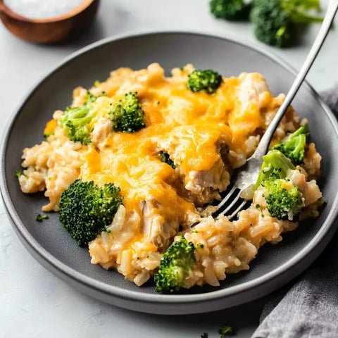 Cheesy Broccoli Chicken and Rice Casserole