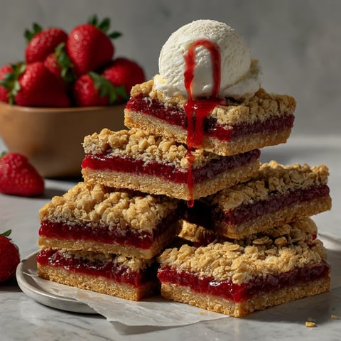 Strawberry Oatmeal Crumble Bars recipe