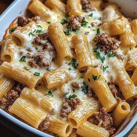 Creamy Parmesan Beef Rigatoni