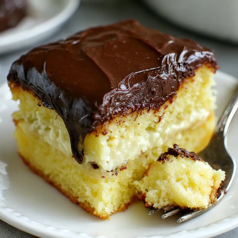 Easy Boston Cream Poke Cake