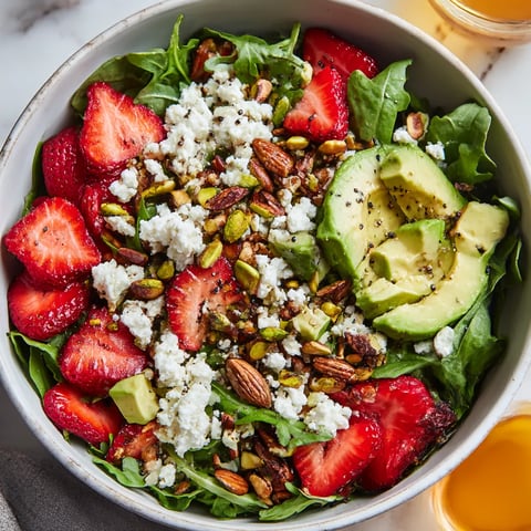 Strawberry Crunch Salad with Champagne Vinaigrette.