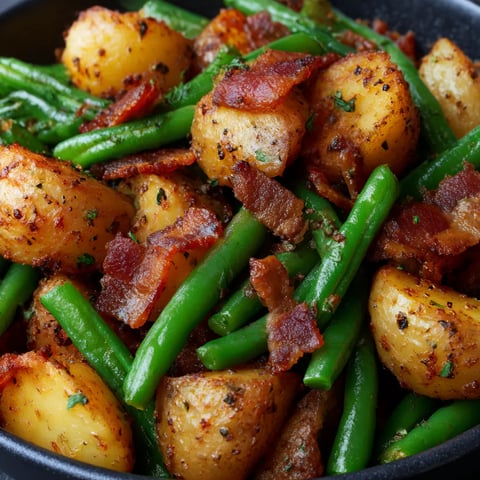 Country Ranch Green Beans and Potatoes with Bacon Recipe