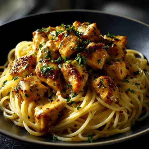 Garlic Butter Chicken Bites with Creamy Parmesan Pasta