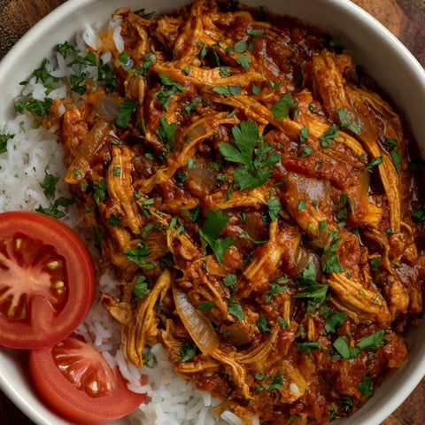 A bowl of Mexican Tinga de Pollo.