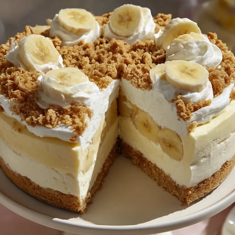 A slice of banana pudding cheesecake.