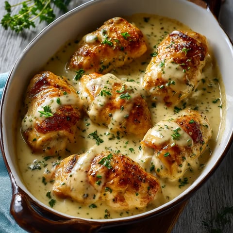 A bowl of creamy Asiago chicken.