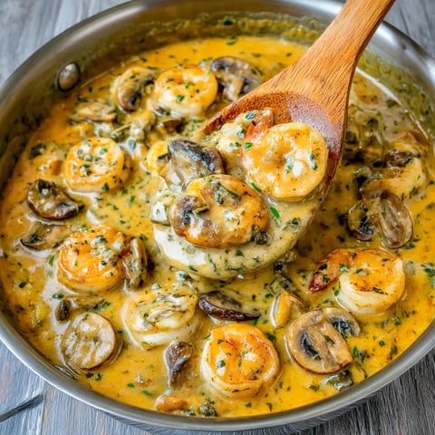 A wooden spoon is in a bowl of shrimp enchiladas.