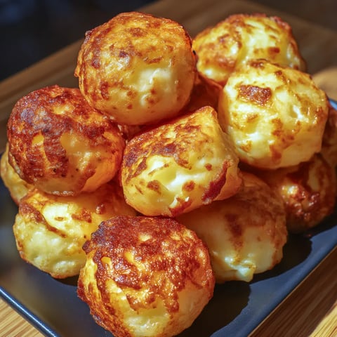 A plate of mashed potato cheese puffs.