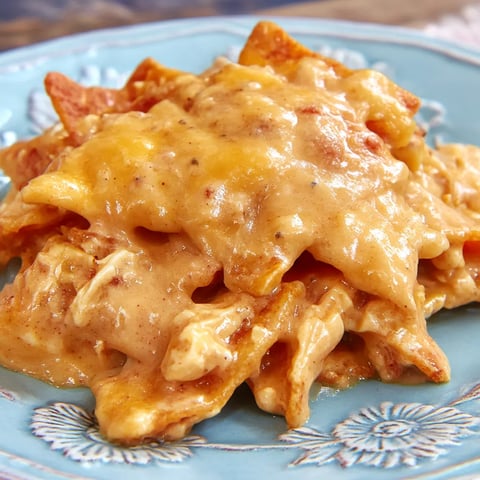 A plate of chicken Doritos casserole.