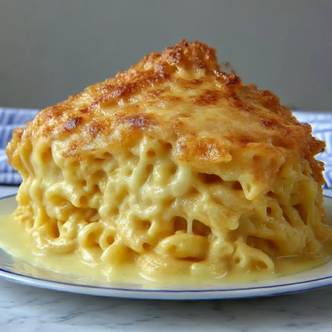A close up of a baked mac and cheese dish.