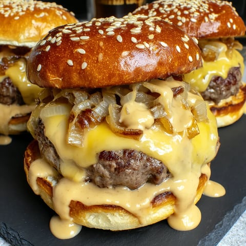 Two smash burgers with baconnaise sauce.