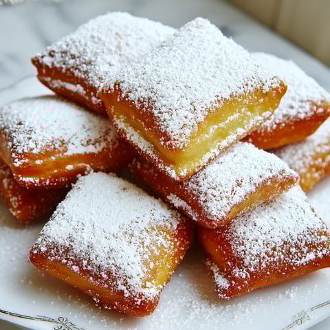 A plate of vanilla French beignets.
