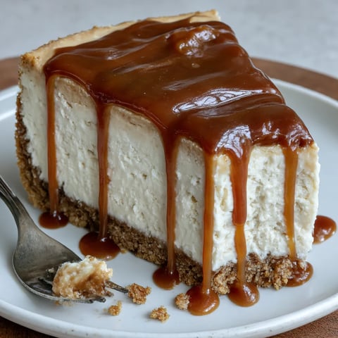A slice of apple cider cheesecake on a plate.