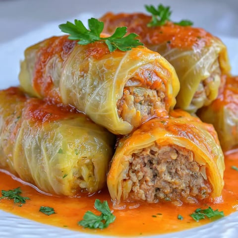 A plate of Ukrainian Cabbage Rolls.