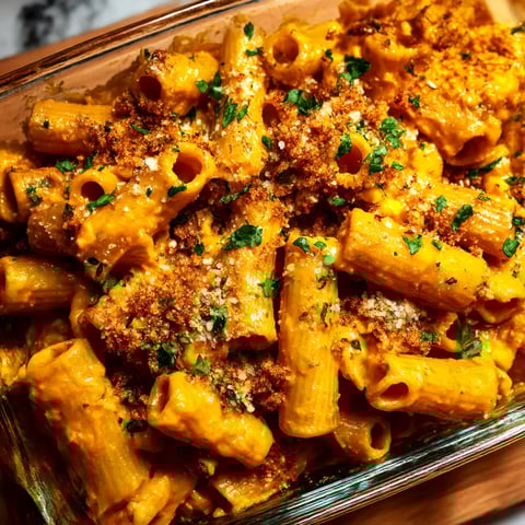 A dish of Puerto Rican mac and cheese.