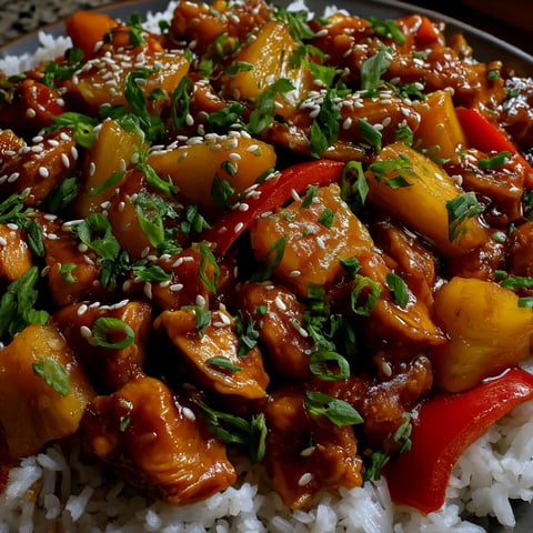 A plate of chicken with rice and peppers.