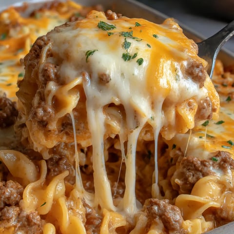 A close up of a delicious Amish Country Casserole.