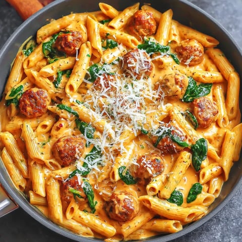 A bowl of pasta with meat and cheese.