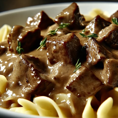 A delicious beef stroganoff recipe.