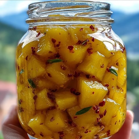 A jar of pineapple cowboy candy.