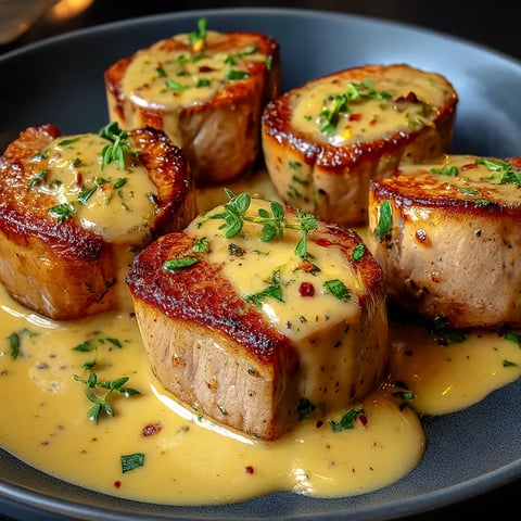 A plate of meat covered in sauce.