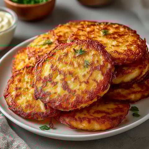 A plate of German potato pancakes.
