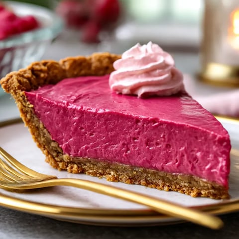 A slice of cranberry custard pie.