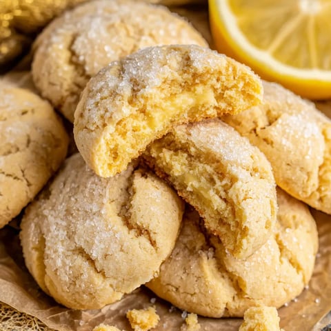 Lemon cheesecake cookies on a table.