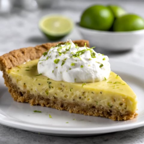 A slice of easy vegan key lime pie.