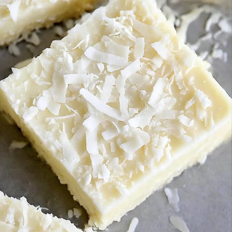 A square of coconut lime bars.