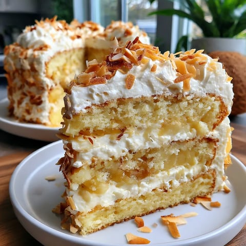 A slice of heavenly pineapple angel food cake.